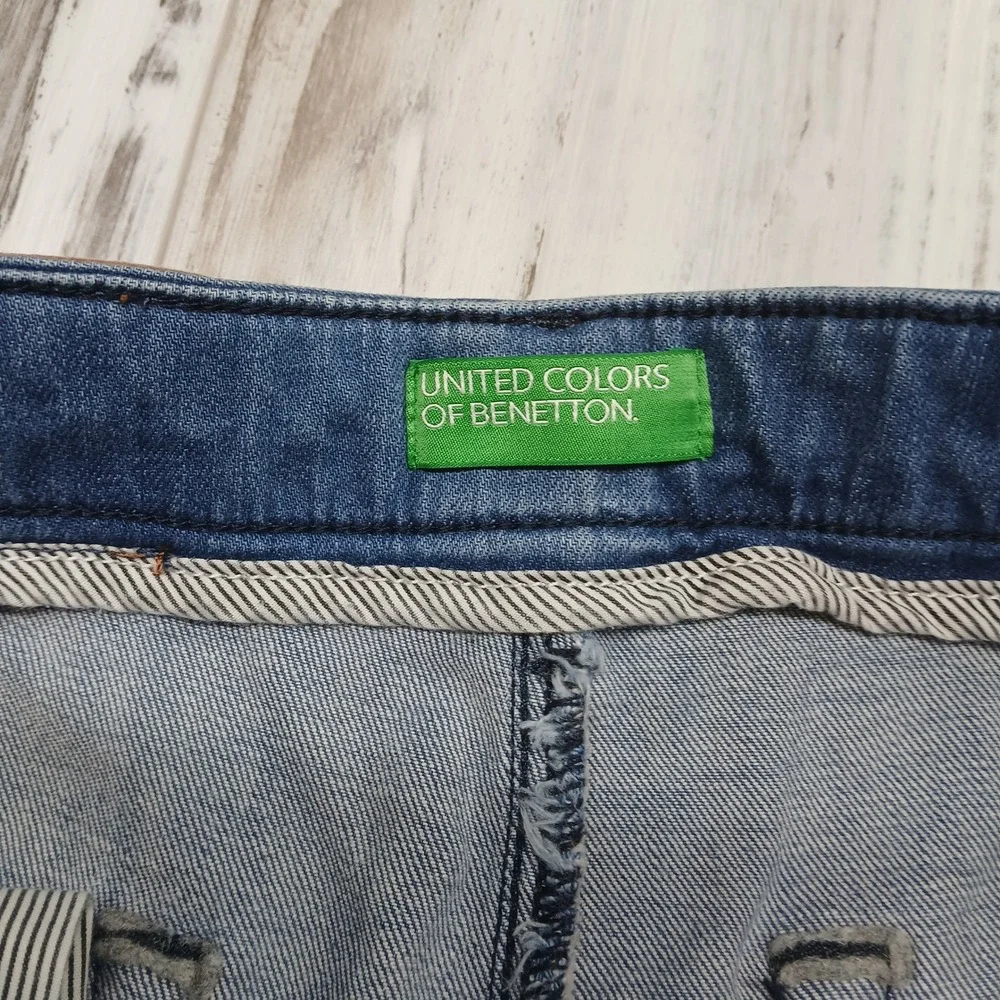 United‎ Colors of Benetton Sophia Wide Leg Jeans Medium Wash Blue Womens Size 8